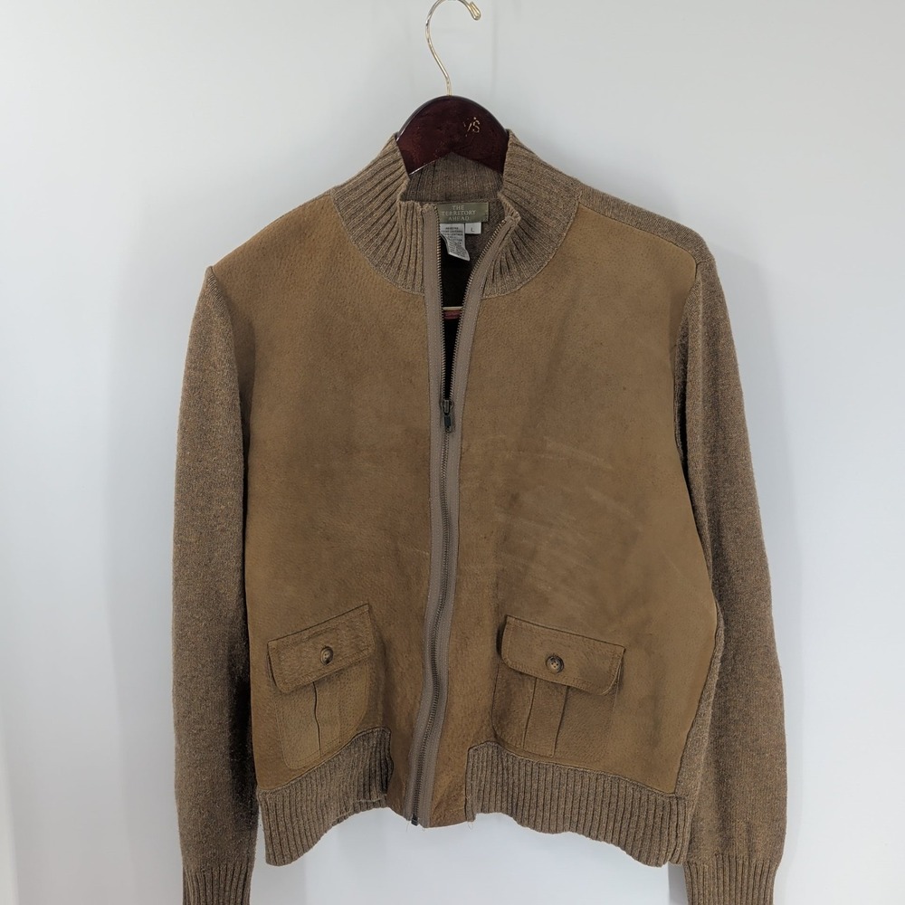 Vintage 90's The Territory Ahead Retro Leather Full Zip Jacket Brown Size L
